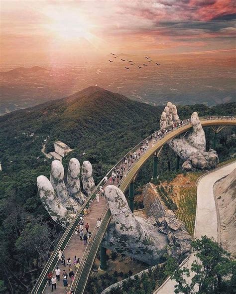 Golden hand bridge, Danang,Vietnam | Lugares para férias, Fotos de paisagem, Lindas paisagens