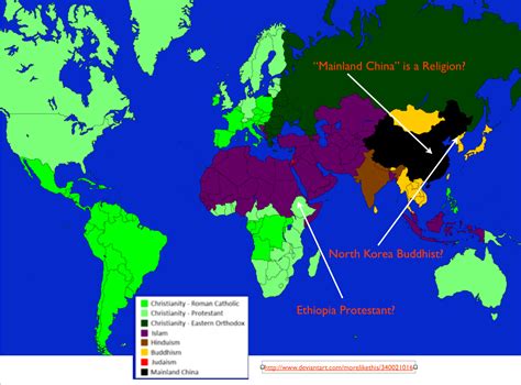 World Religions Map Worksheet