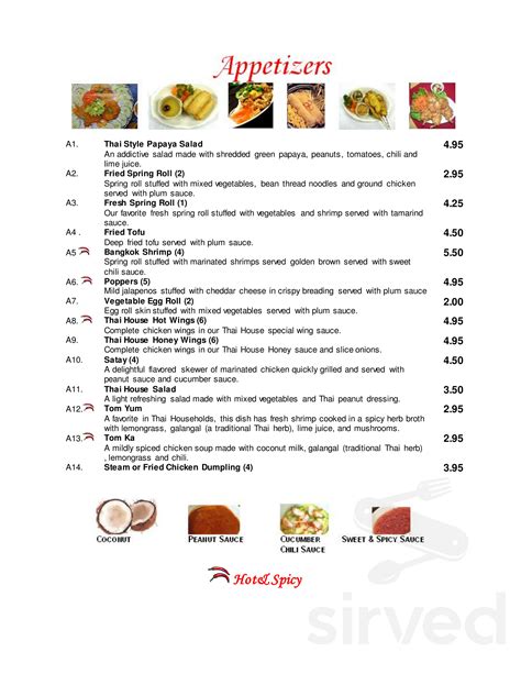 Thai House Restaurant menus in Elyria, Ohio, United States