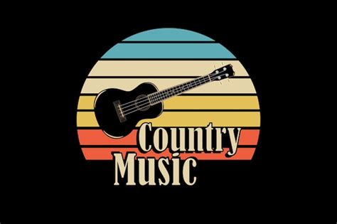 Premium Vector | Country music retro vintage landscape design