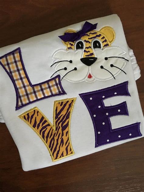 Girls or Baby Girls LSU Tiger Appliqué/Embroidery Shirt or | Etsy ...