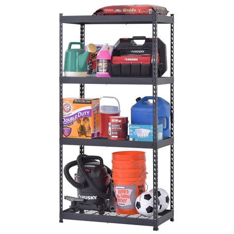 Husky 4-Tier Heavy Duty Boltless Steel Garage Storage Shelving Unit in ...