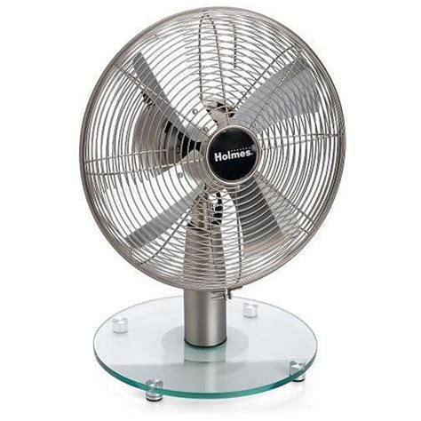 Holmes Brushed Nickel Finish High-velocity 3-speed Oscillating Desk Fan - 12974440 - Overstock ...