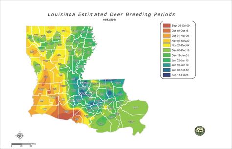 Louisiana Whitetail Deer Rut Map