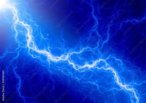 Blue lightning - abstract electrical background Stock Illustration ...