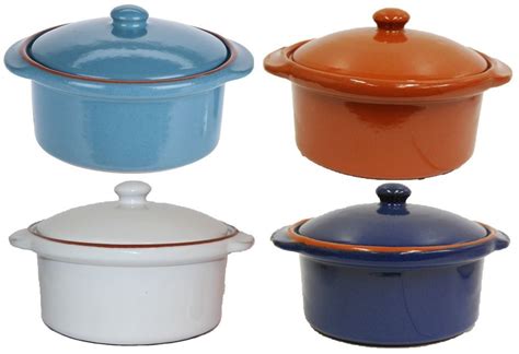 400ml Soup Bowls With Handles & Lids Casserole Oven Microwave Safe Dish ...