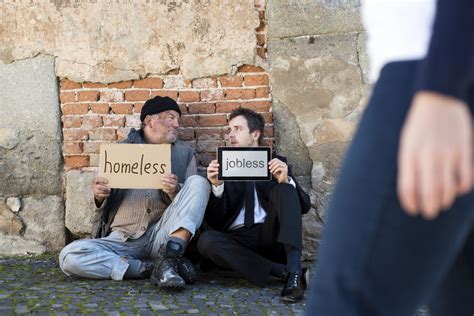 Homeless men are begging on the street. Royalty-Free Stock Image ...