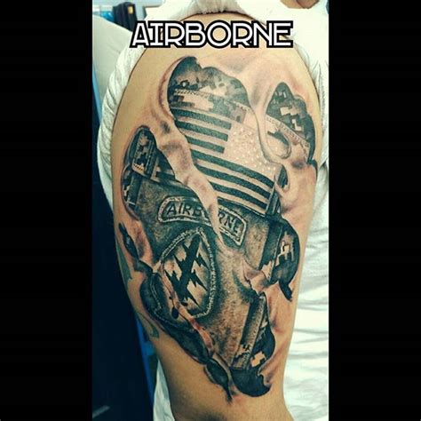 Army Airborne Ranger Left Shoulder Tattoo - Veteran Ink