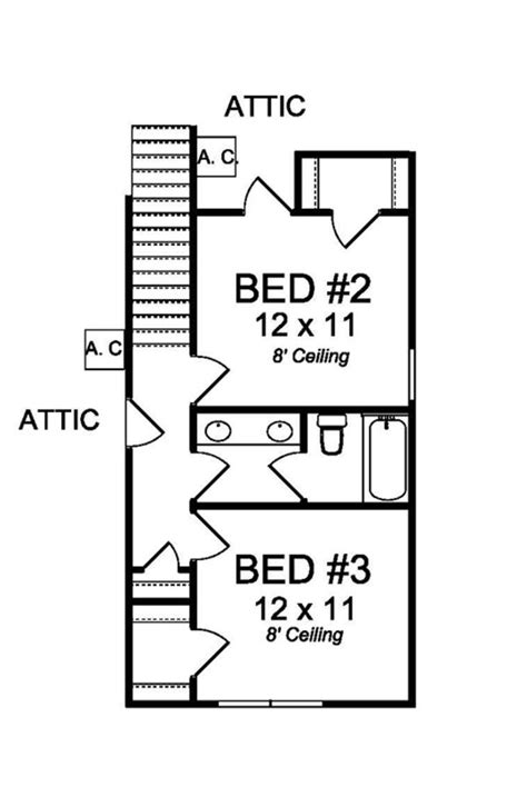 Country Floor Plan - Upper Floor Plan Plan #513-2165 | Country floor ...