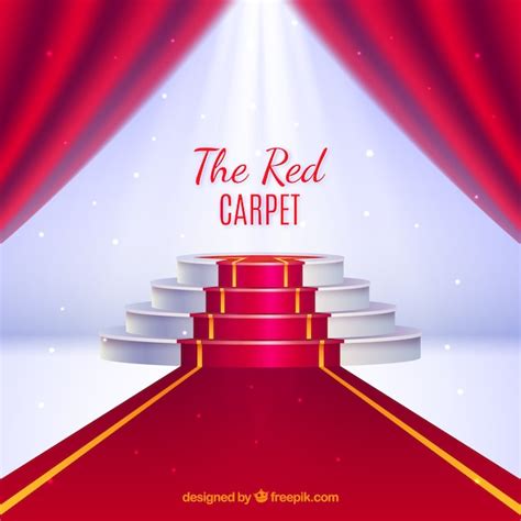 Red carpet background in realistic style Vector | Free Download