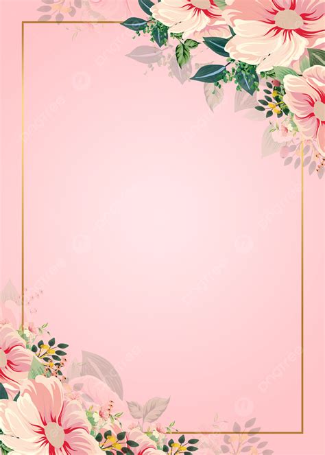 Pink Flowers Watercolor Floral Background Frame Wallpaper Image For Free Download - Pngtree