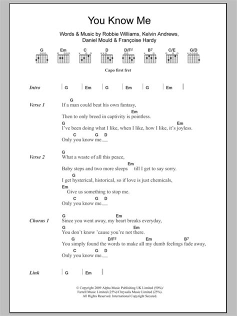 You Know Me by Robbie Williams - Guitar Chords/Lyrics - Guitar Instructor