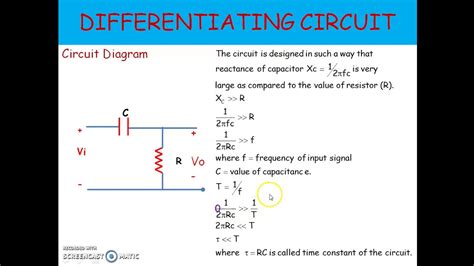 Rc Differentiator Circuit