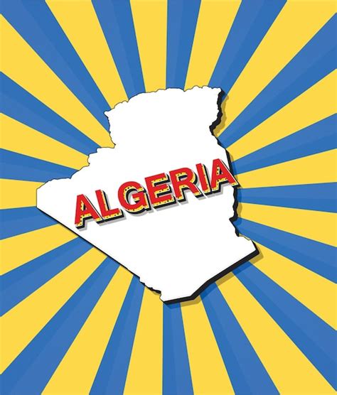 Premium Vector | Pop art map of algeria