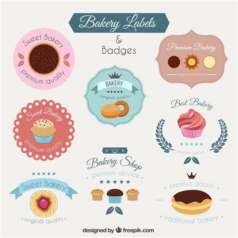 Bakery labels pack Vector | Free Download