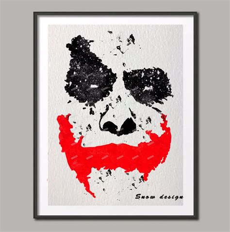 Original Watercolor The Joker Heath Ledger poster print Pictures canvas ...