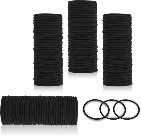 Amazon.com : Anezus 200 Pcs Black Elastics Hair Ties Small Bulk Hair Ties Hair Bands (4mm ...