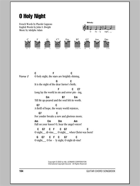 O Holy Night by Adolphe Adam - Guitar Chords/Lyrics - Guitar Instructor