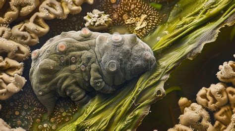 Premium Photo | A microscopic view of a tardigrades habitat a patch of moss displays the small ...