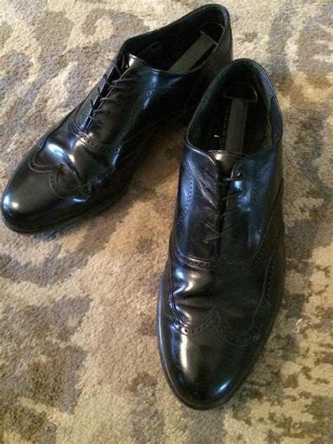 Men's Black Leather Wingtip Dress Shoes Size 10 1/2 D | Etsy | Mens ...