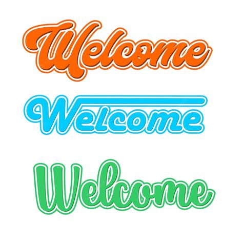 Premium Vector | Welcome text sign