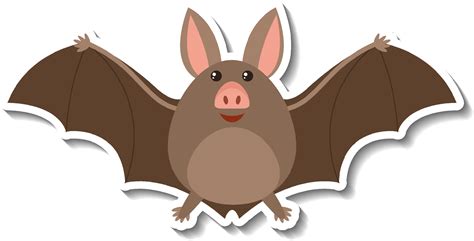 lindo, gordito, murciélago, animal, caricatura, pegatina 4343424 Vector en Vecteezy