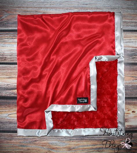 Baby Blanket Child Blanket Red blanket Red minky satin