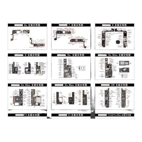 Apple mobile phone motherboard circuit diagram learning training display poster mobile phone ...