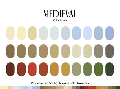 Medieval Procreate Color Palette Ai Graphic by Arborie · Creative Fabrica