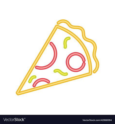 Pizza neon light style Royalty Free Vector Image