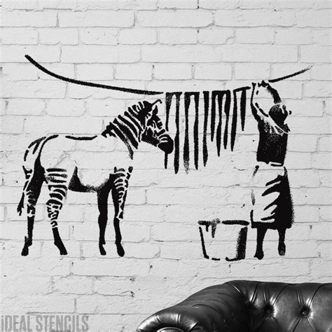 BANKSY Zebra Wash Stencil. Reusable Graffiti Stencil Art | Etsy