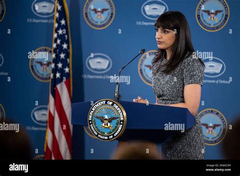 Deputy Pentagon Press Secretary Sabrina Singh conducts a press briefing at the Pentagon in ...