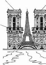Paris Eiffel Tower Cartoon Coloring Page · Creative Fabrica sketch template