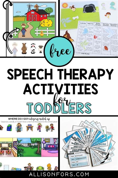 Free Speech Therapy Activities for Toddlers | Speech therapy activities ...