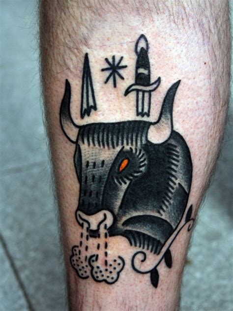 47 Excellent Taurus Tattoos On Leg