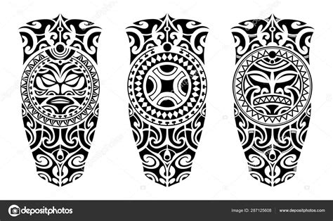 Set of tattoo sketch maori style for leg or shoulder Stock Vector Image ...