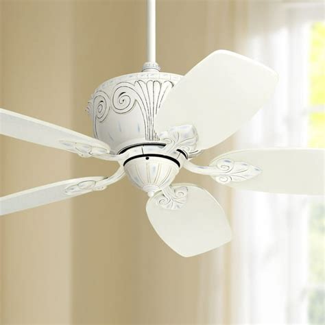 44" Casa Vieja Shabby Chic Ceiling Fan Antique Rubbed White for Living Room Kitchen Bedroom ...