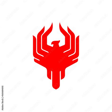 Red Phoenix Shield Logo Design Stock Vector | Adobe Stock