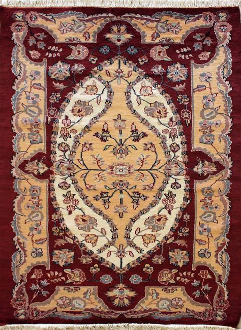 4'0x6'1 Rug - Floral - Handmade Pak Persian Silk and Wool Rugs - a 4x6 Rug size - RugsTC