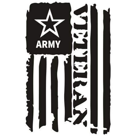 Army Veteran Flag SVG | Distressed Veteran Flag Png