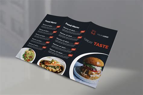 Restaurant Food Menu Tri Fold | Creative Brochure Templates ~ Creative Market