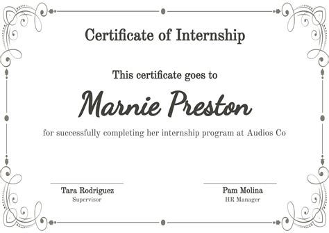 Certificate Of Internship Template - Mediamodifier