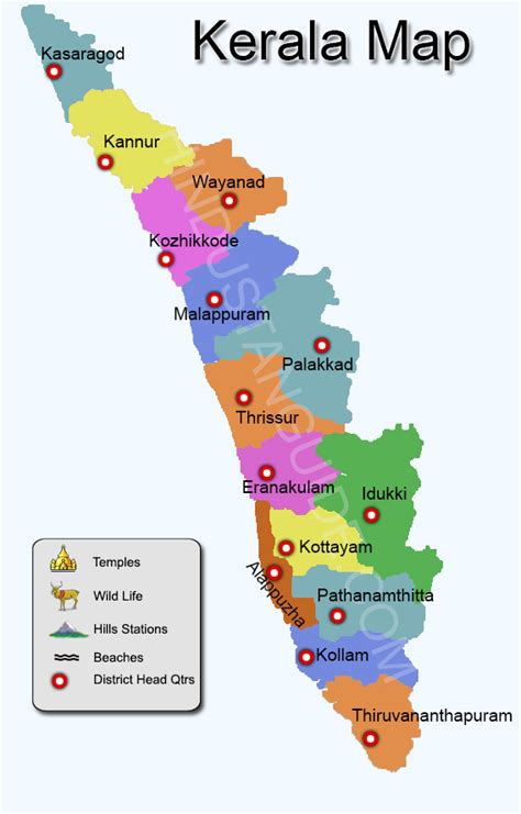 Kerala District Map - TRAVAL INDIA