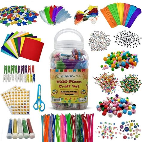 EpiqueOne 1500-Piece Craft Set for Kids – Arts & Crafts Kit for Use at ...