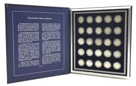 Lot - Danbury Mint Mercury Silver Dimes Collection