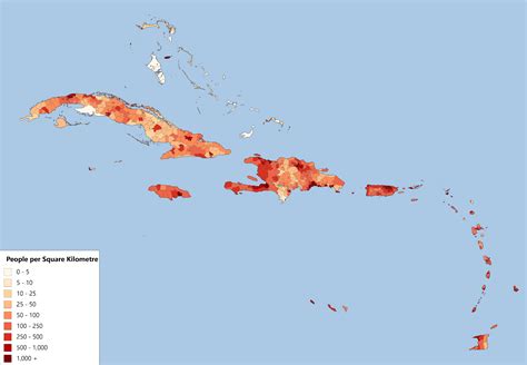 Caribbean - Population Density : MapPorn