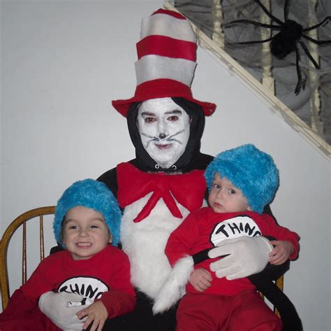 Cat in the Hat and Thing 1 and Thing 2 Halloween Costume Idea. I sewed ...