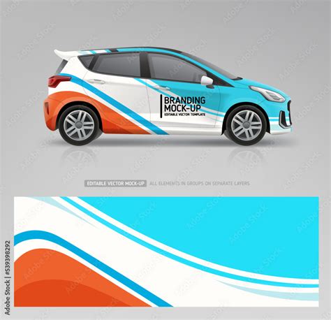 Vecteur Stock Company Vehicle and branding sticker wrap design. Abstract graphics corporate ...