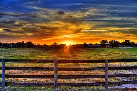 Horse Farm Sunset HDR