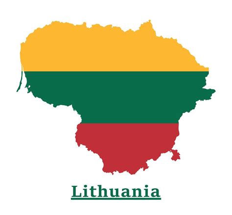 Lithuania National Flag Map Design, Illustration Of Lithuania Country ...